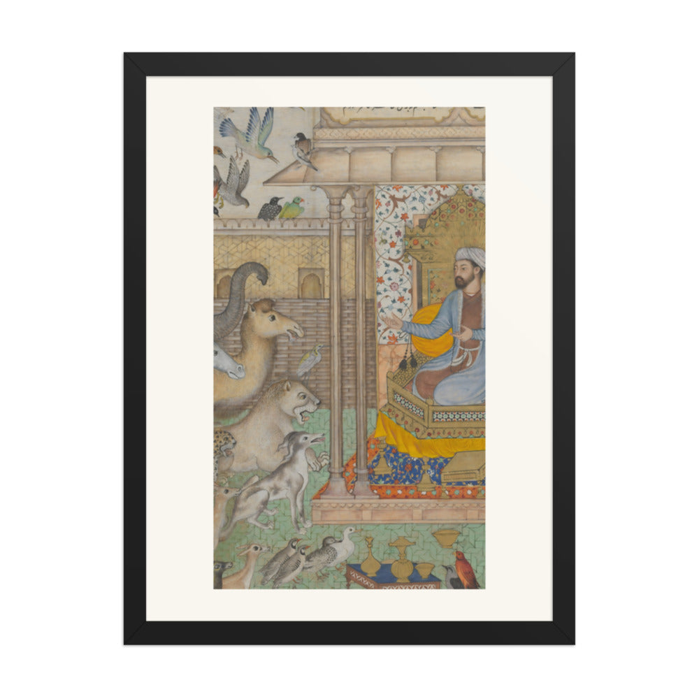 Solomon Enthroned with Animals — Restored Mughal Wall Art — view 4