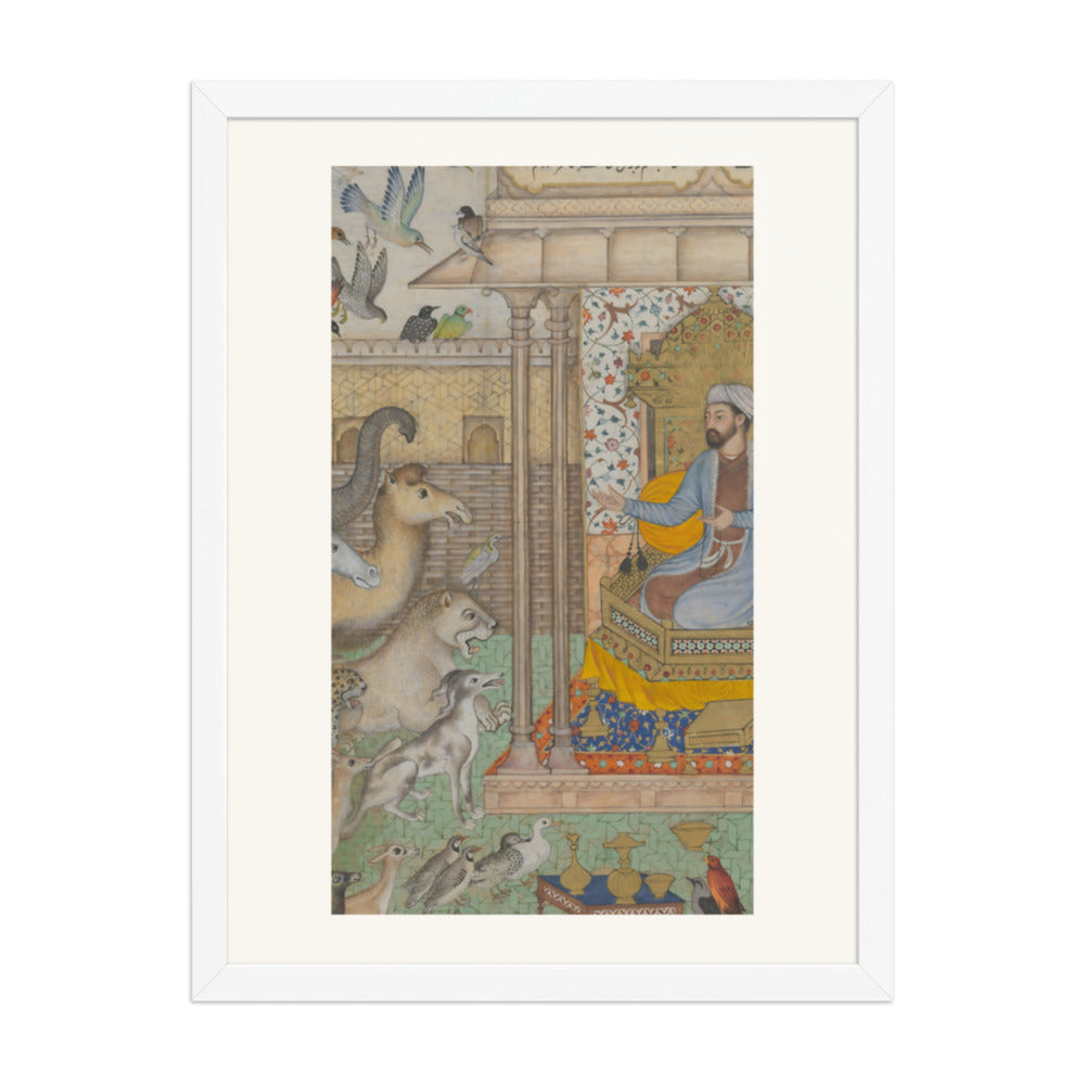Solomon Enthroned with Animals — Restored Mughal Wall Art — view 6
