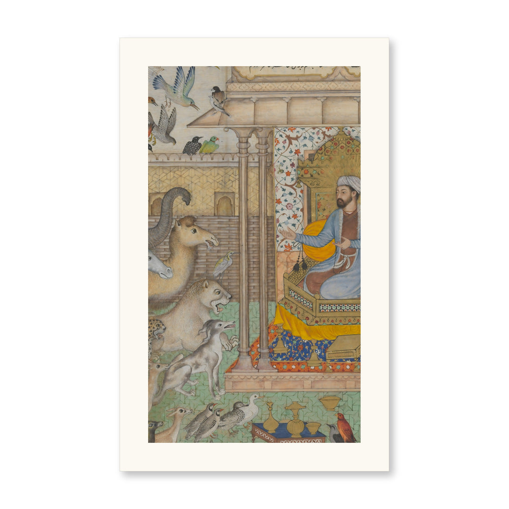 Solomon Enthroned with Animals — Restored Mughal Wall Art — view 7