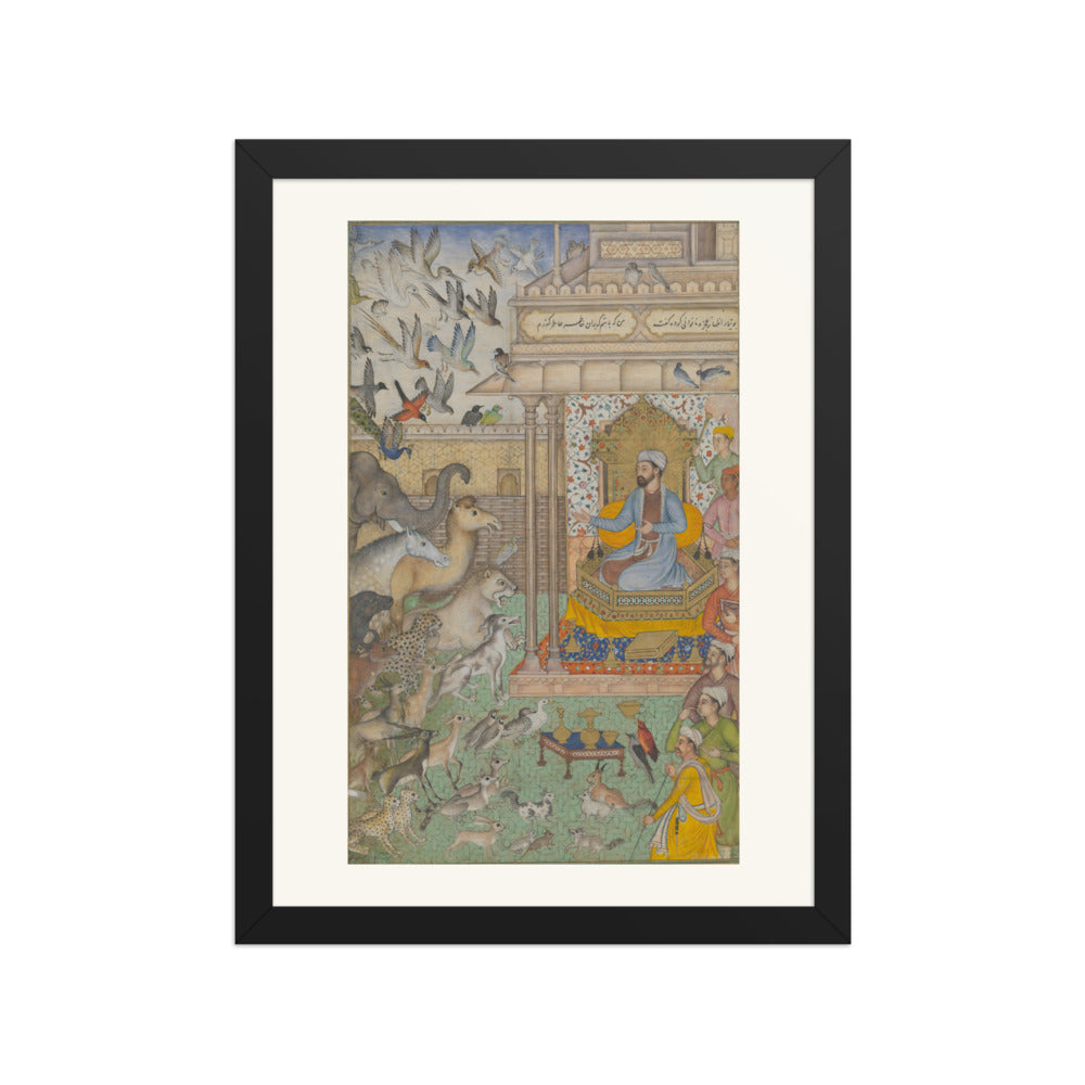 Solomon Enthroned with Animals — Restored Mughal Wall Art — view 4