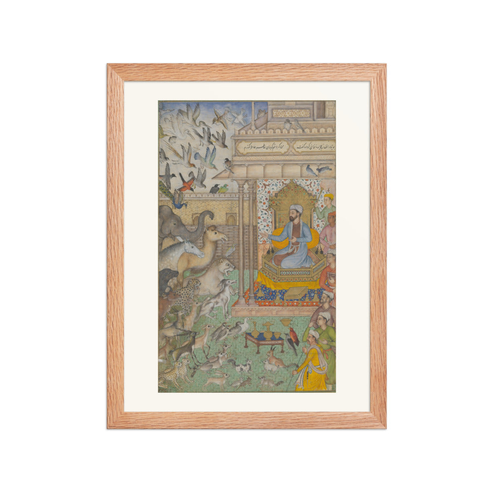 Solomon Enthroned with Animals — Restored Mughal Wall Art — view 5