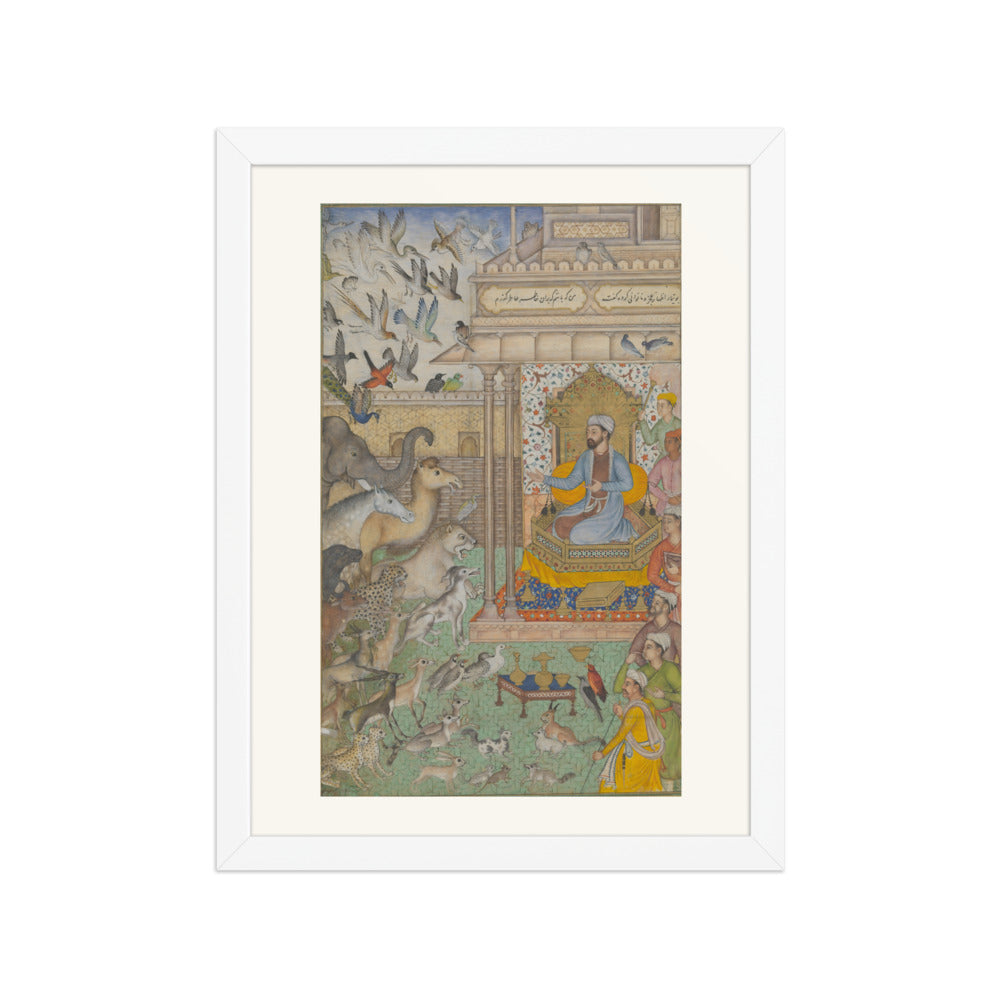 Solomon Enthroned with Animals — Restored Mughal Wall Art — view 6