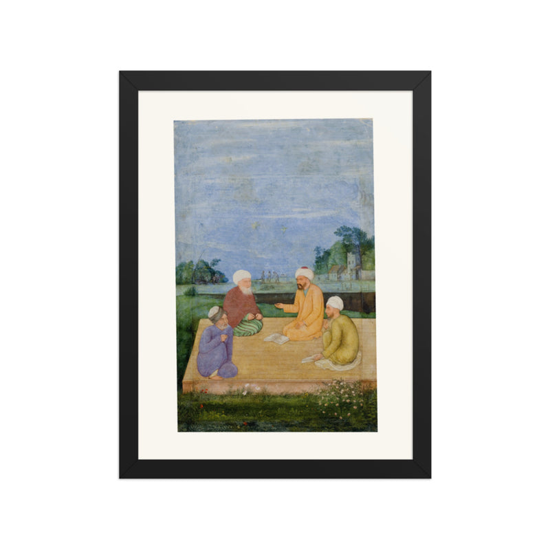 A Discourse Between Muslim Sages by Govardhan | Restored Mughal Wall Art