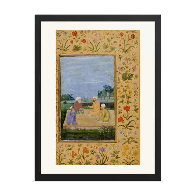 A Discourse Between Muslim Sages by Govardhan | Restored Mughal Wall Art