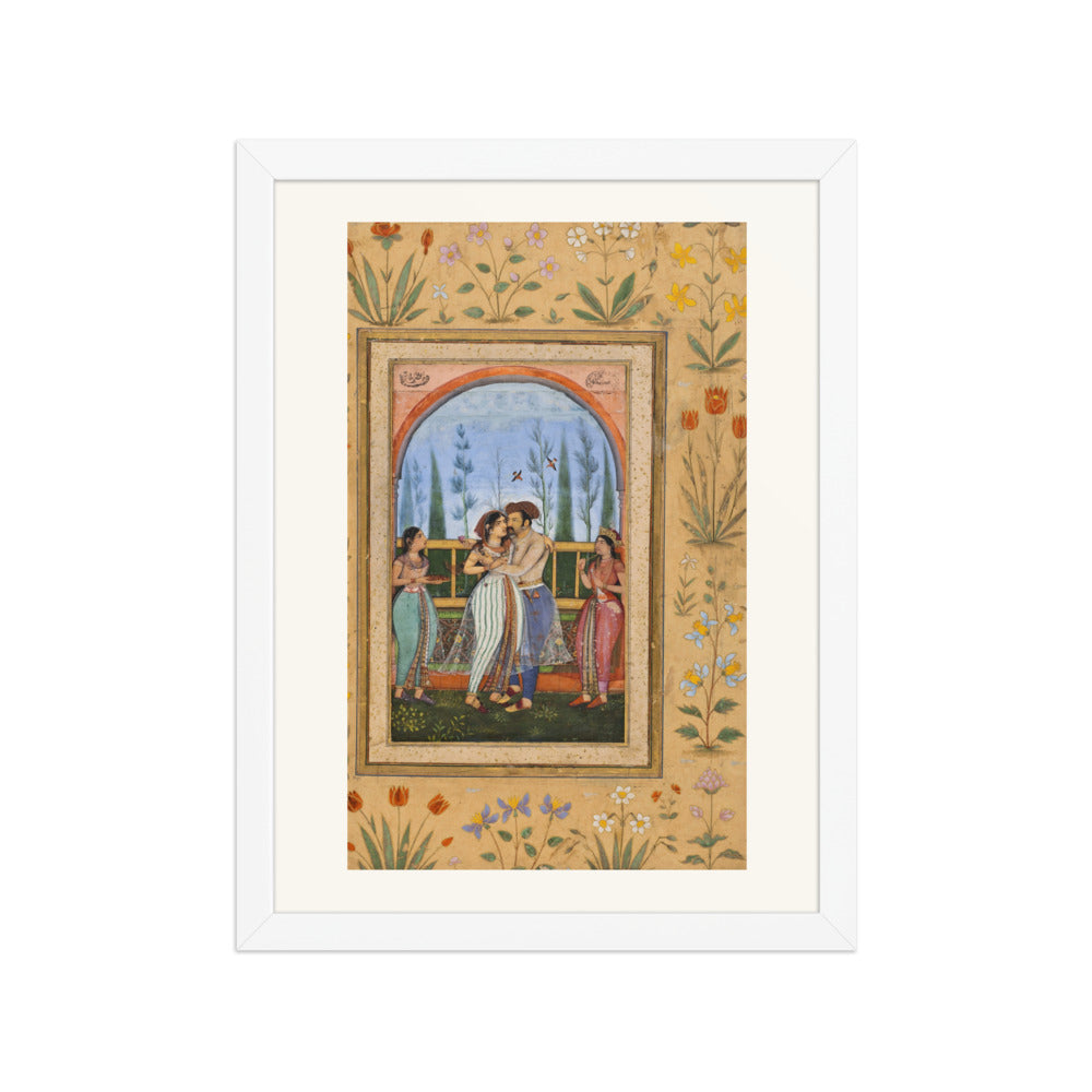 Dalliance on a Terrace by Govardhan | Restored Mughal Wall Art — view 6