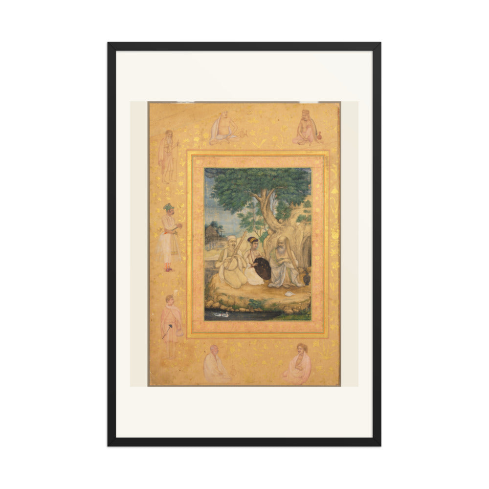 A Mughal Prince Visits Ascetics — Late Shah Jahan Album | Restored Mughal Wall Art — view 8