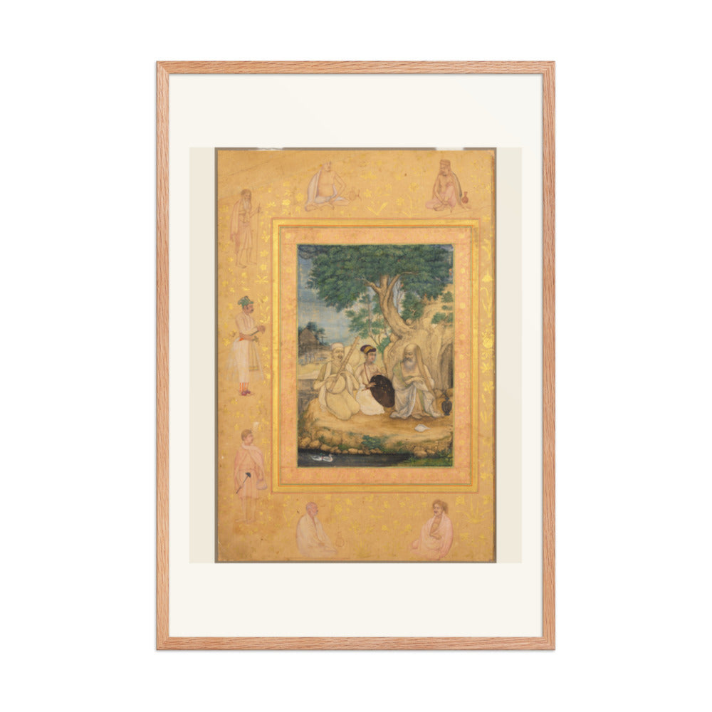 A Mughal Prince Visits Ascetics — Late Shah Jahan Album | Restored Mughal Wall Art — view 9