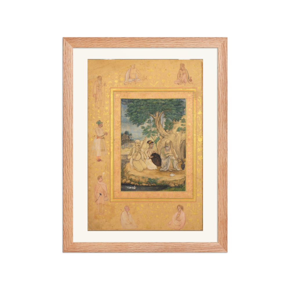 A Mughal Prince Visits Ascetics — Late Shah Jahan Album | Restored Mughal Wall Art — view 4