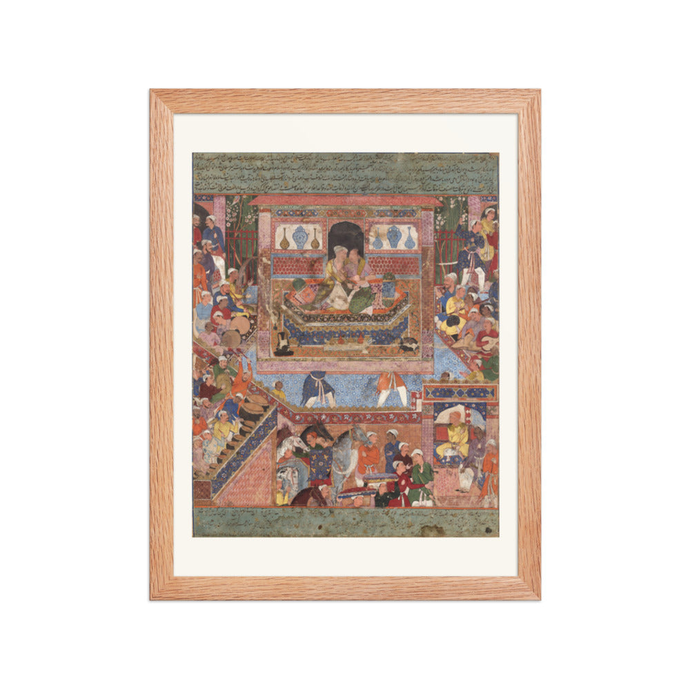 Feridun Converts to Islam and Marries — Mughal Folio | Restored Mughal Wall Art — view 2