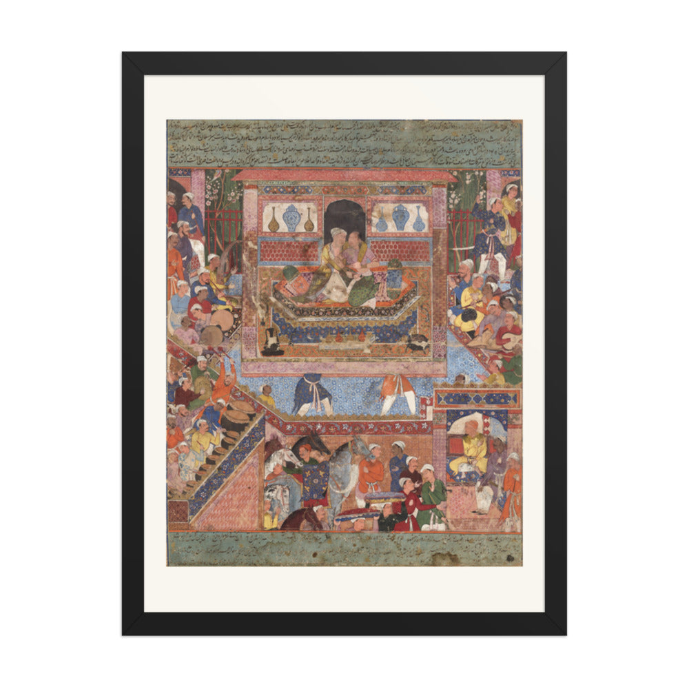 Feridun Converts to Islam and Marries — Mughal Folio | Restored Mughal Wall Art — view 4