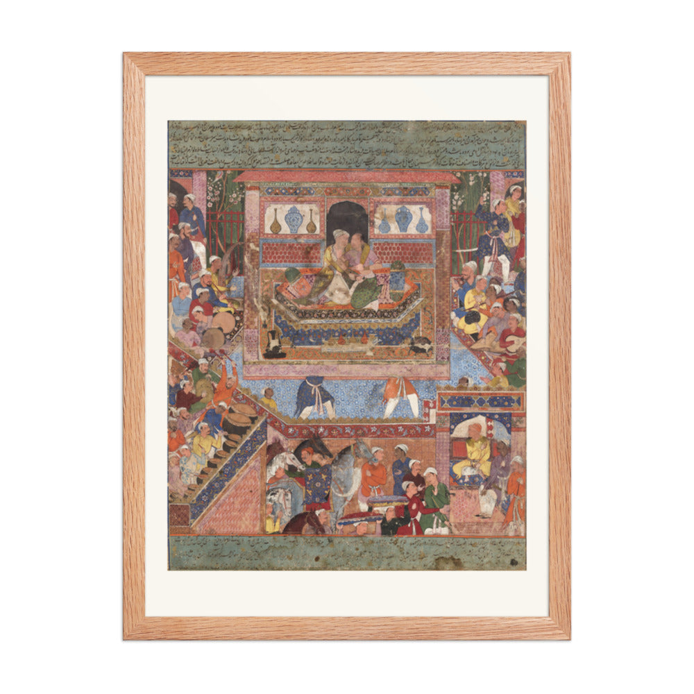 Feridun Converts to Islam and Marries — Mughal Folio | Restored Mughal Wall Art — view 5