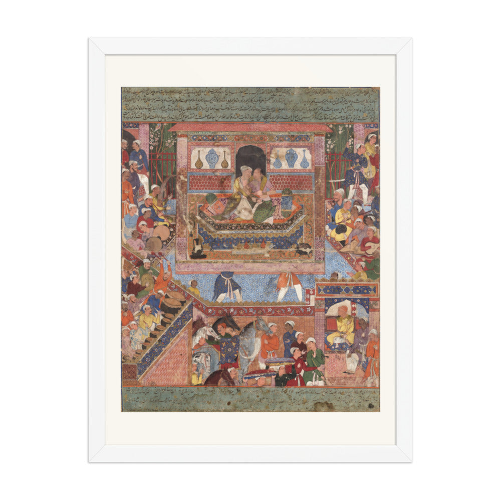 Feridun Converts to Islam and Marries — Mughal Folio | Restored Mughal Wall Art — view 6