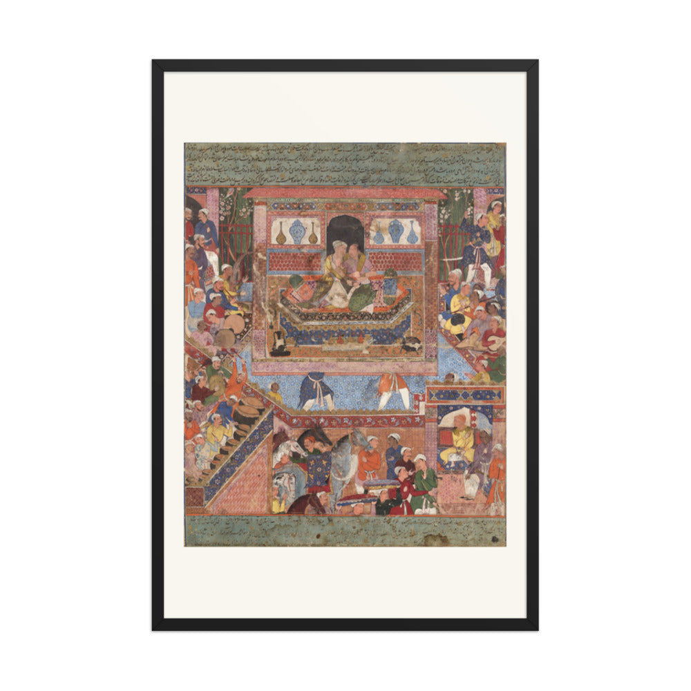 Feridun Converts to Islam and Marries — Mughal Folio | Restored Mughal Wall Art — view 7