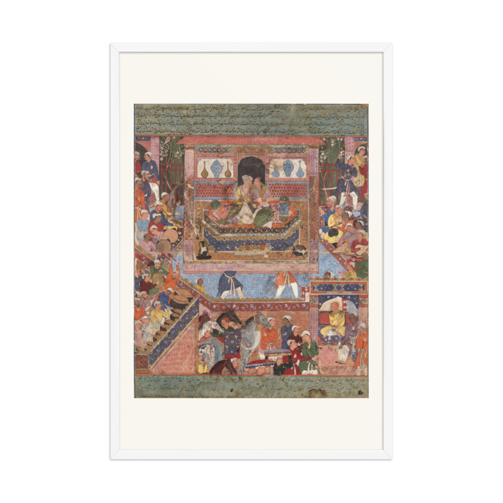 Feridun Converts to Islam and Marries — Mughal Folio | Restored Mughal Wall Art — view 9
