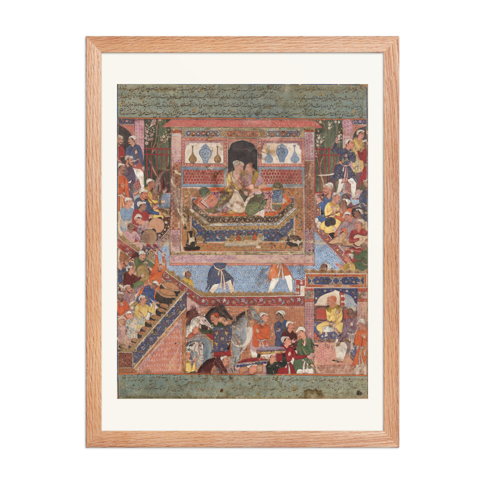 Feridun Converts to Islam and Marries — Mughal Folio | Restored Mughal Wall Art — view 3