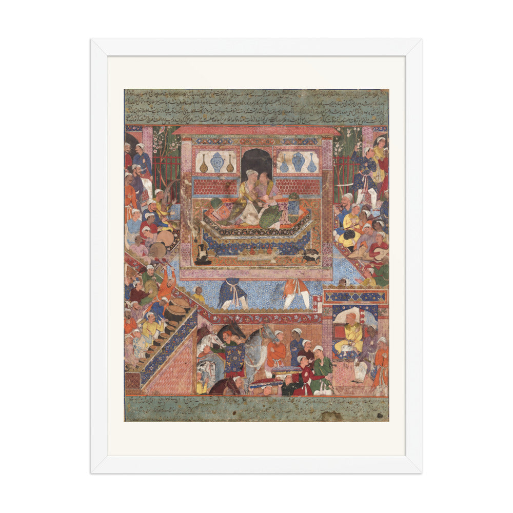 Feridun Converts to Islam and Marries — Mughal Folio | Restored Mughal Wall Art — view 5