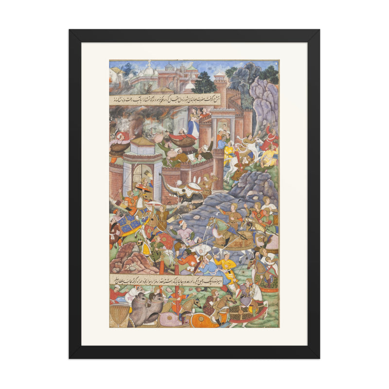 The Flight of Sultan Bahadur During Humayun's Campaign in Gujarat, 1535 | Restored Mughal Wall Art