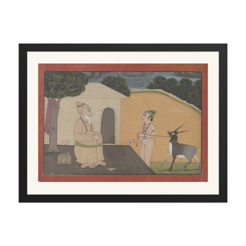 Guru and Disciple | Restored Mughal Wall Art
