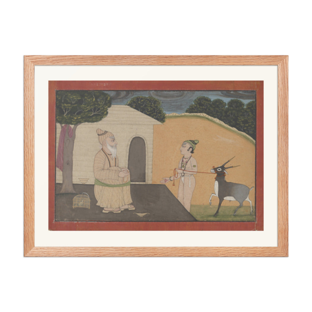 Guru and Disciple | Restored Mughal Wall Art — view 3