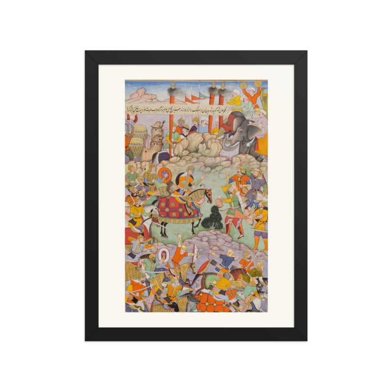 Humayun Receives the Head of Qaracha Khan — Akbarnama Folio | Restored Mughal Wall Art
