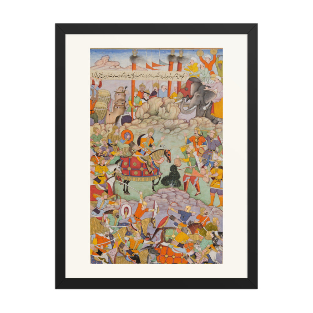 Humayun Receives the Head of Qaracha Khan — Akbarnama Folio | Restored Mughal Wall Art — view 4