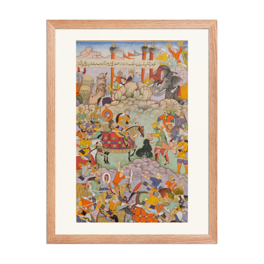 Humayun Receives the Head of Qaracha Khan — Akbarnama Folio | Restored Mughal Wall Art — view 5