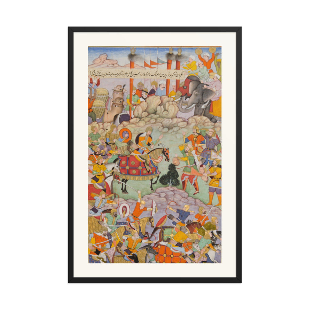 Humayun Receives the Head of Qaracha Khan — Akbarnama Folio | Restored Mughal Wall Art — view 7
