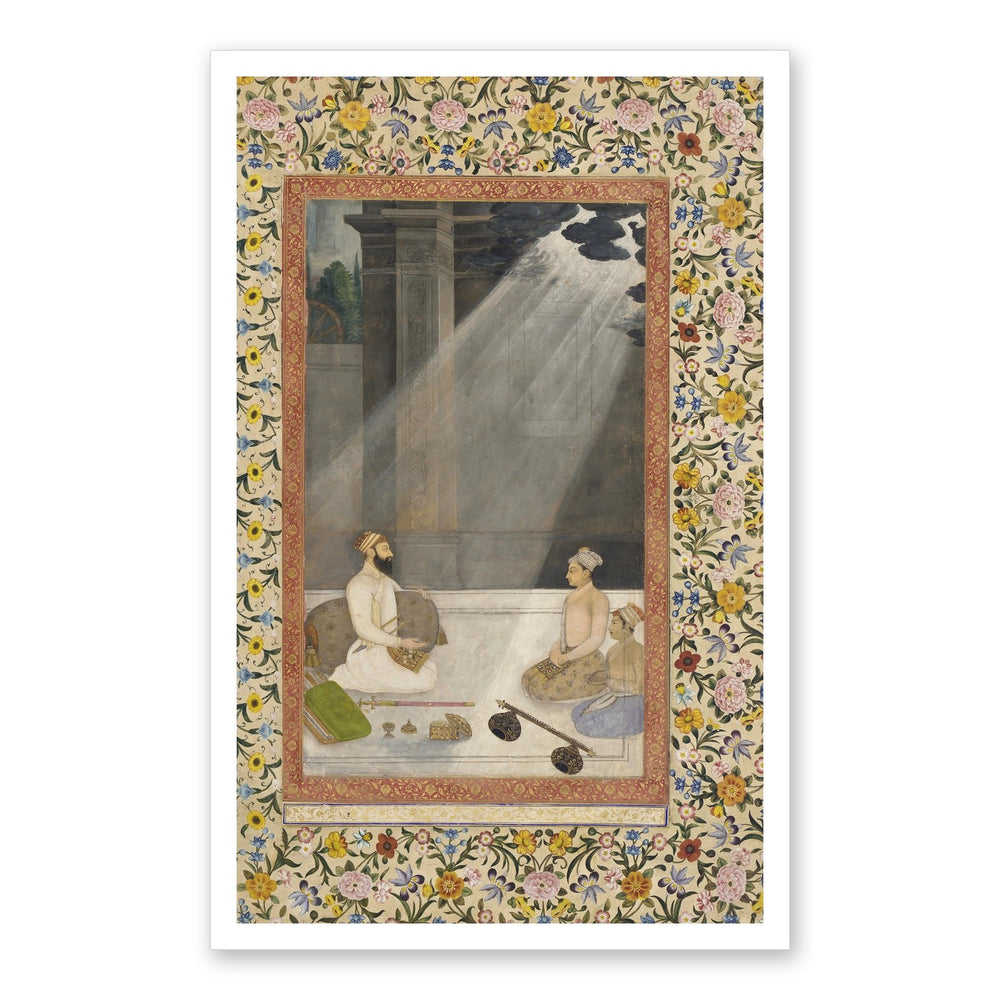 Emperor Aurangzeb in a Shaft of Light by Hunhar | Restored Mughal Wall Art — view 7