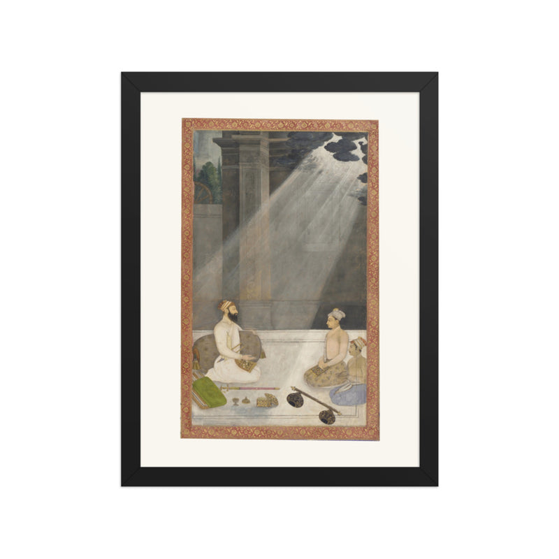 Emperor Aurangzeb in a Shaft of Light by Hunhar | Restored Mughal Wall Art