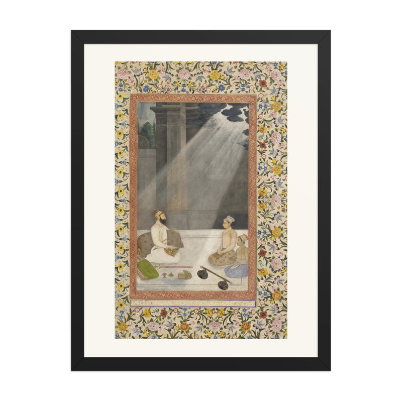 Emperor Aurangzeb in a Shaft of Light by Hunhar | Restored Mughal Wall Art