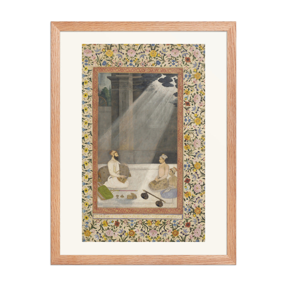 Emperor Aurangzeb in a Shaft of Light by Hunhar | Restored Mughal Wall Art — view 3