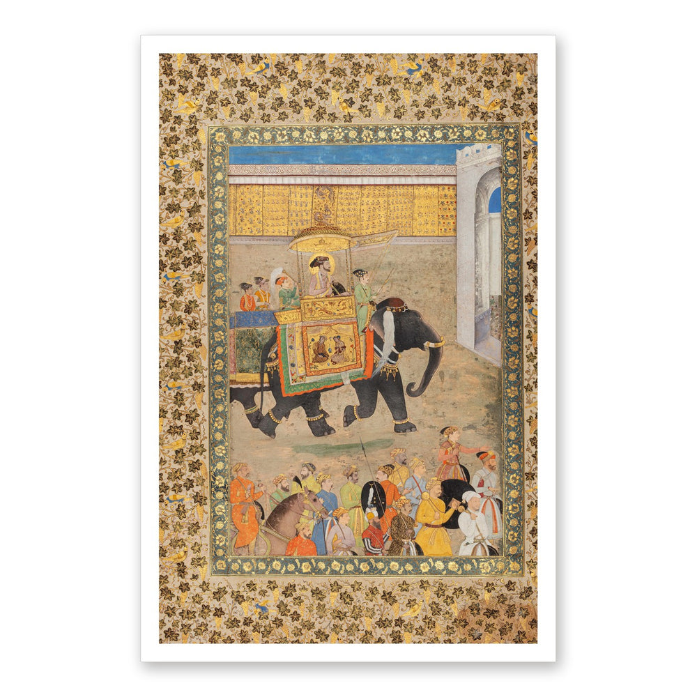 Shah Jahan Entering His Palace at Burhanpur — Padshahnama Folio | Restored Mughal Wall Art — view 7