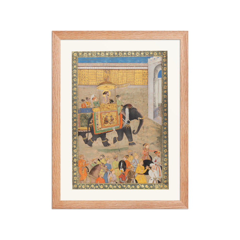 Shah Jahan Entering His Palace at Burhanpur — Padshahnama Folio | Restored Mughal Wall Art — view 2