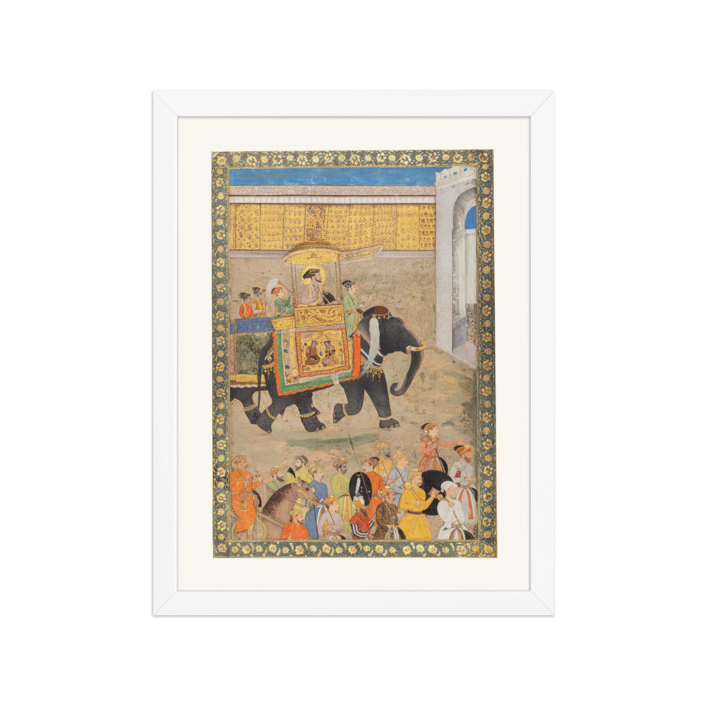 Shah Jahan Entering His Palace at Burhanpur — Padshahnama Folio | Restored Mughal Wall Art — view 3