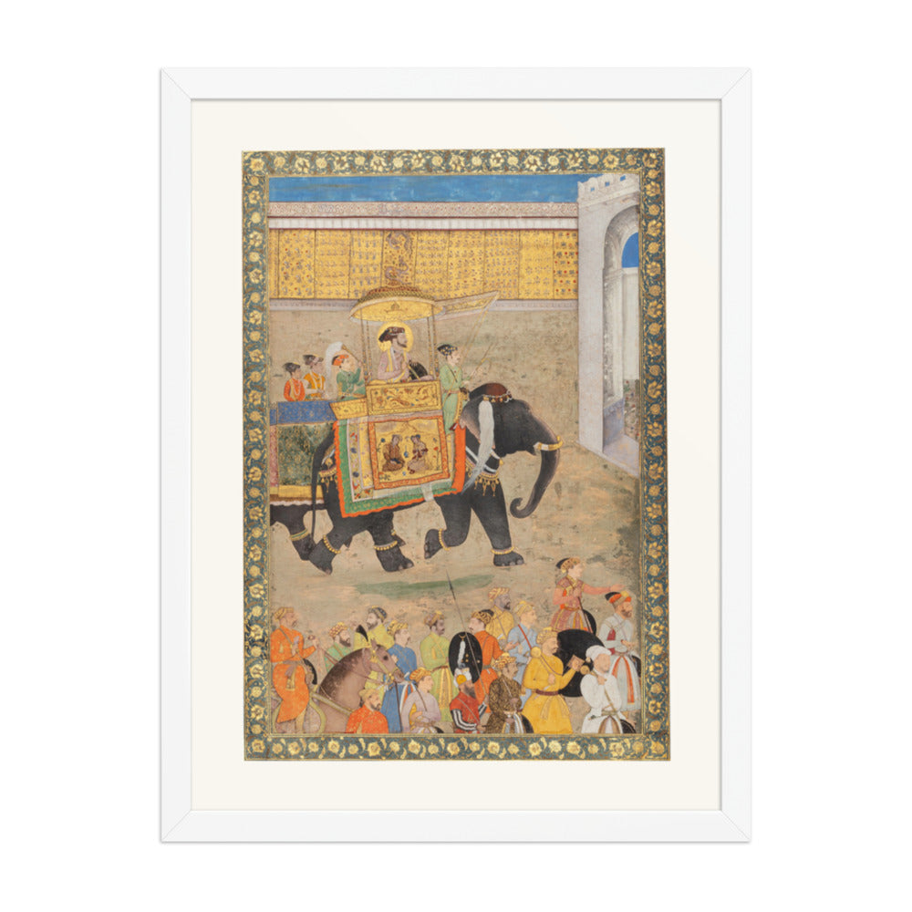 Shah Jahan Entering His Palace at Burhanpur — Padshahnama Folio | Restored Mughal Wall Art — view 6