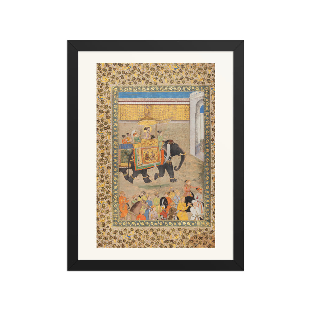 Shah Jahan Entering His Palace at Burhanpur — Padshahnama Folio | Restored Mughal Wall Art — view 2