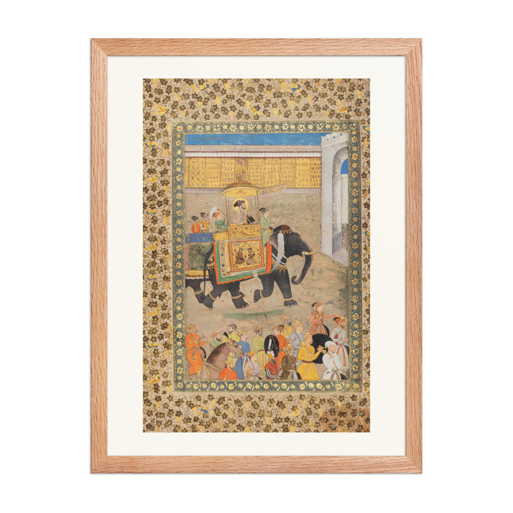 Shah Jahan Entering His Palace at Burhanpur — Padshahnama Folio | Restored Mughal Wall Art — view 3
