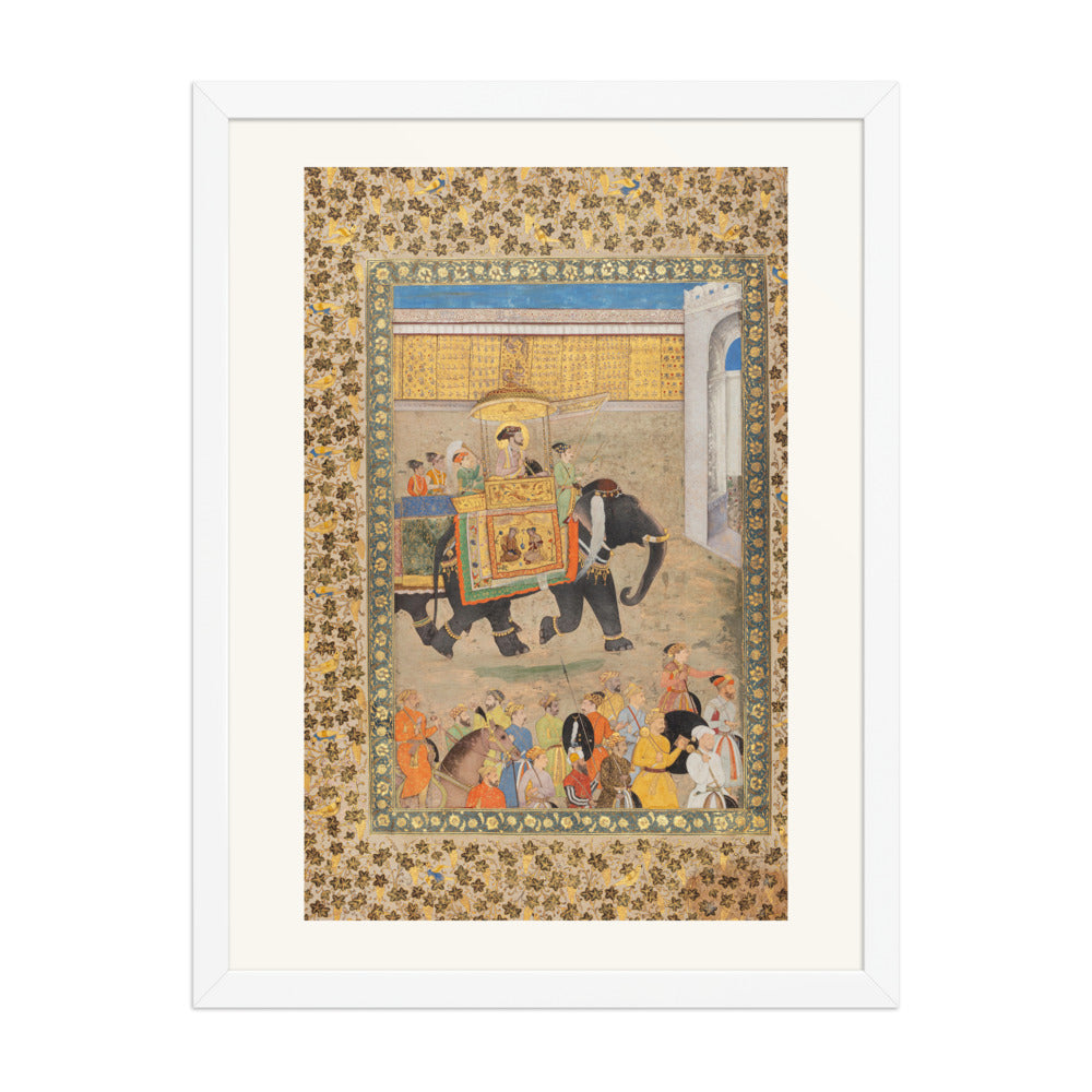 Shah Jahan Entering His Palace at Burhanpur — Padshahnama Folio | Restored Mughal Wall Art — view 5