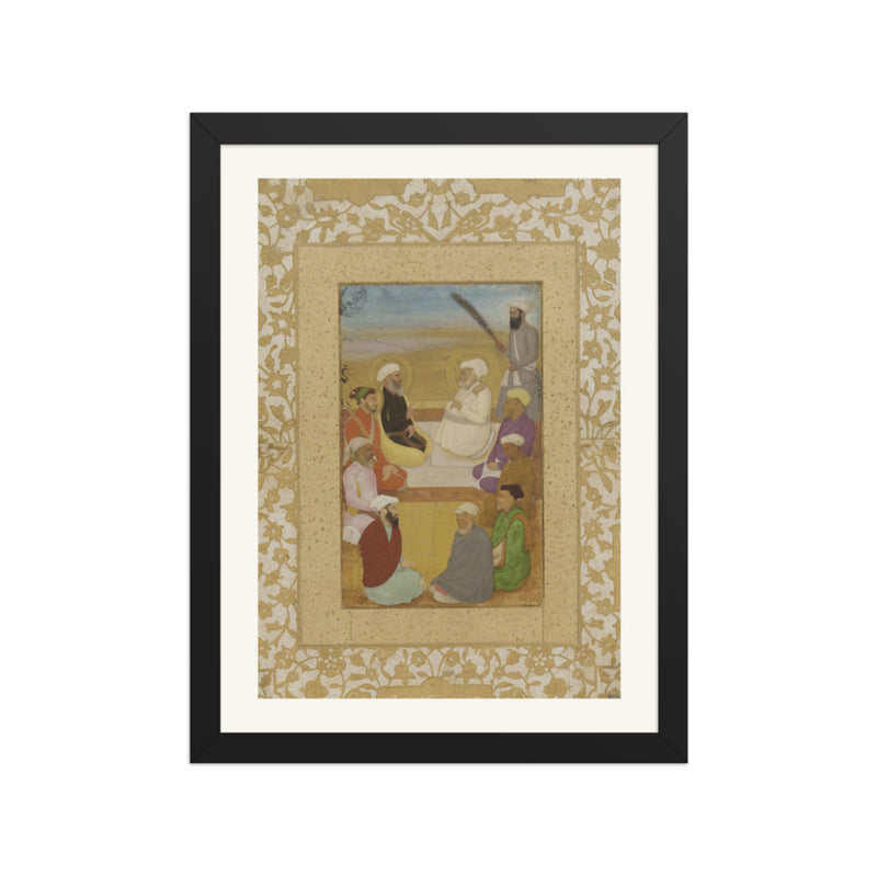 Dara Shikoh With Mian Mir and Mulla Shah | Restored Mughal Wall Art