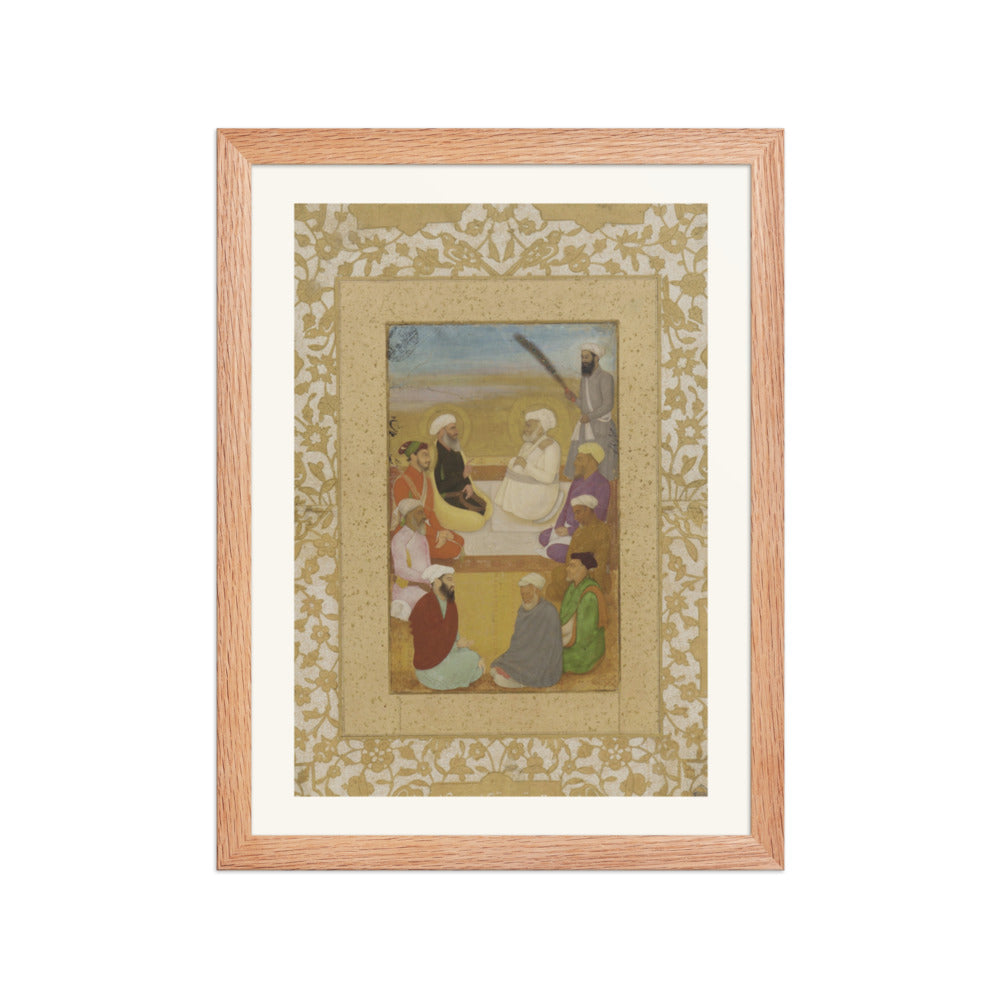 Dara Shikoh With Mian Mir and Mulla Shah | Restored Mughal Wall Art — view 2