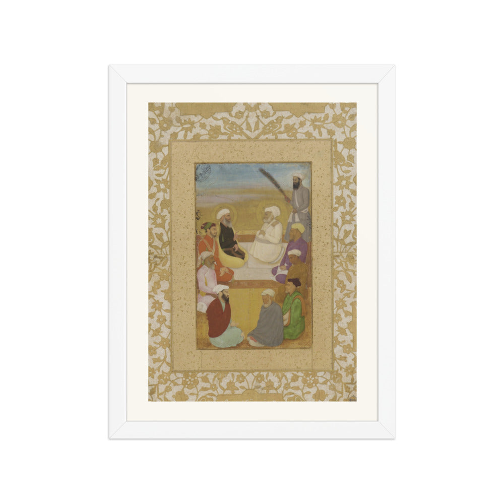 Dara Shikoh With Mian Mir and Mulla Shah | Restored Mughal Wall Art — view 3