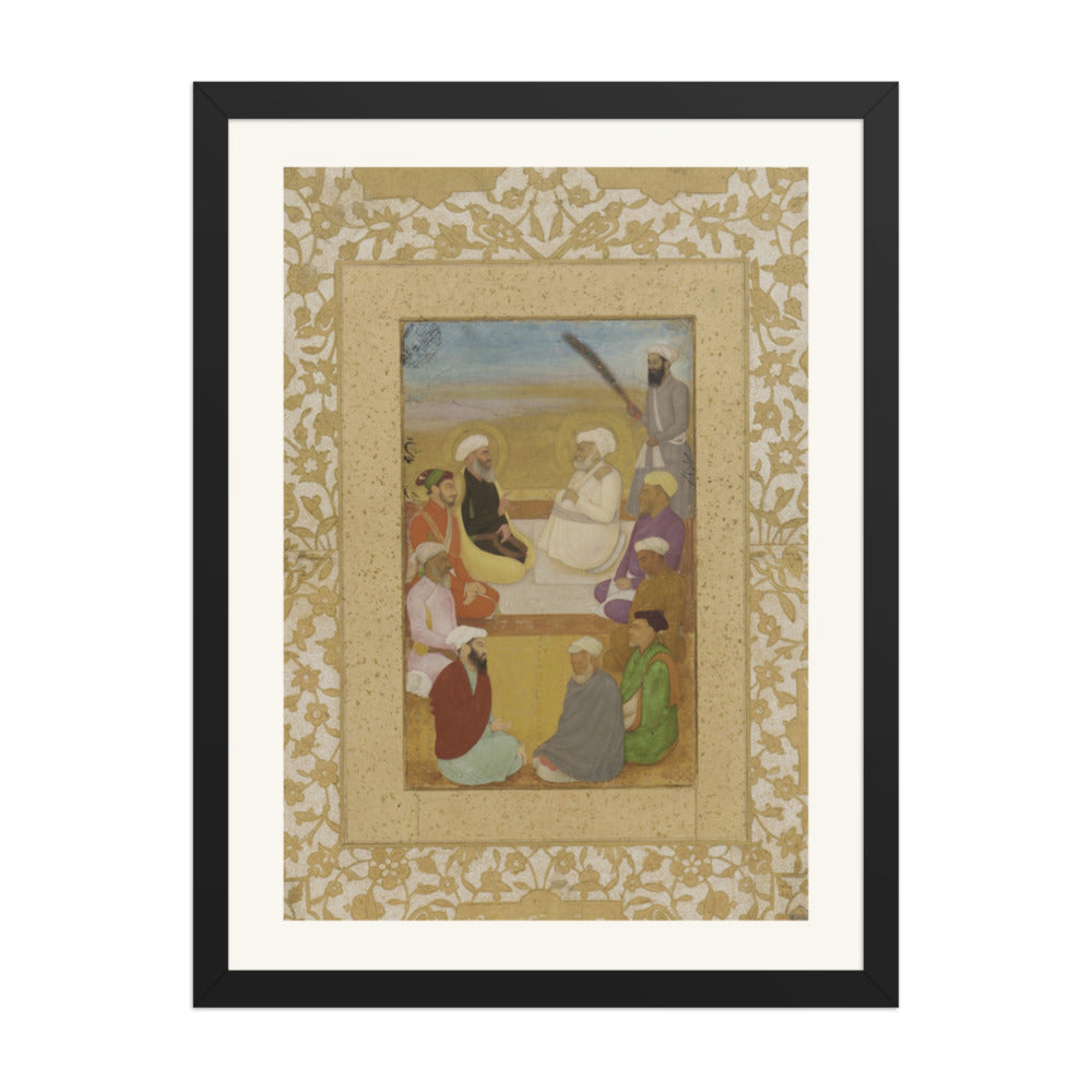 Dara Shikoh With Mian Mir and Mulla Shah | Restored Mughal Wall Art — view 4