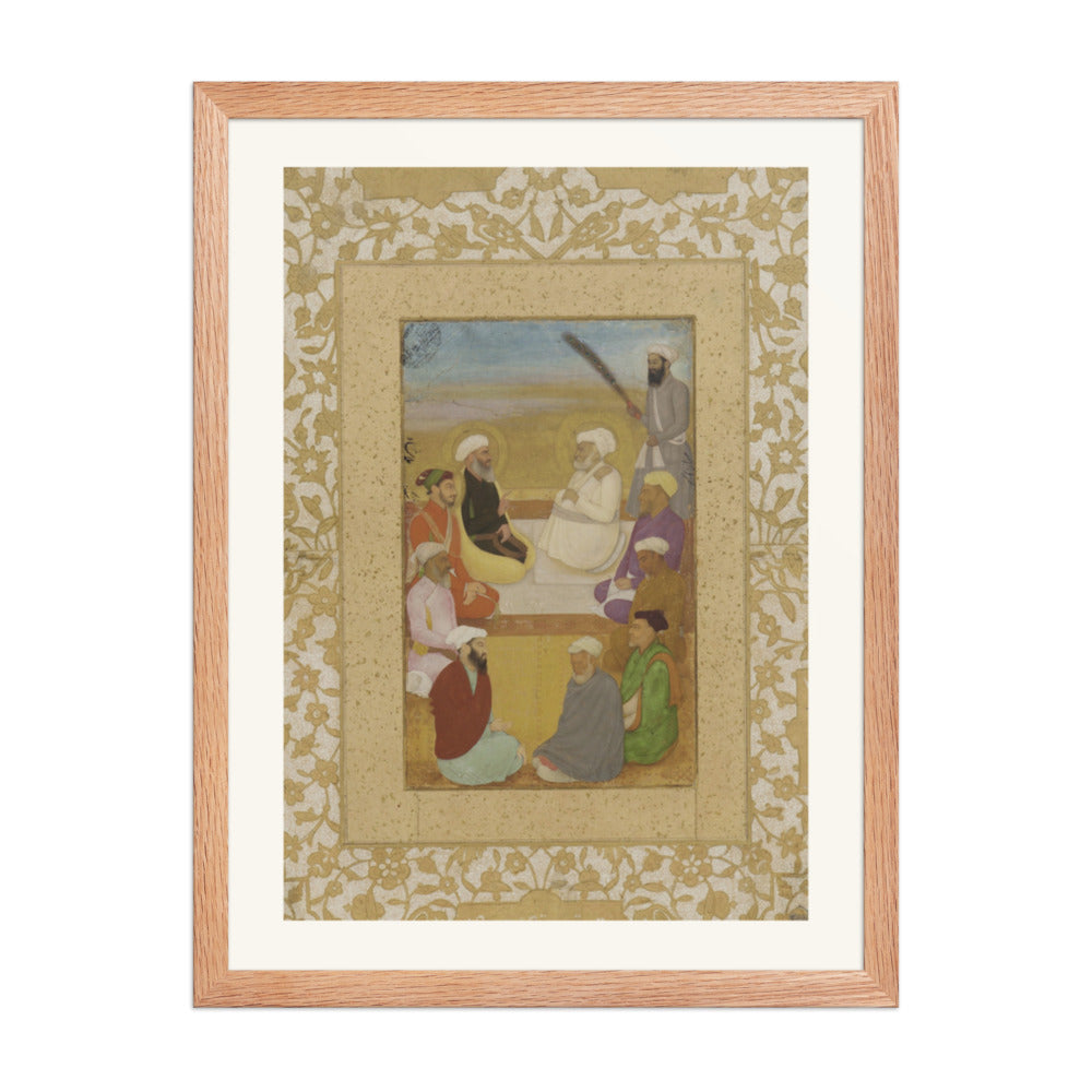 Dara Shikoh With Mian Mir and Mulla Shah | Restored Mughal Wall Art — view 5