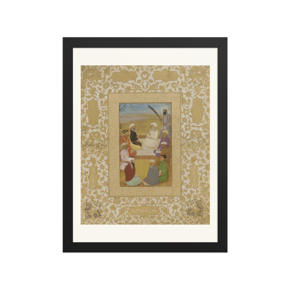 Dara Shikoh With Mian Mir and Mulla Shah | Restored Mughal Wall Art — view 2