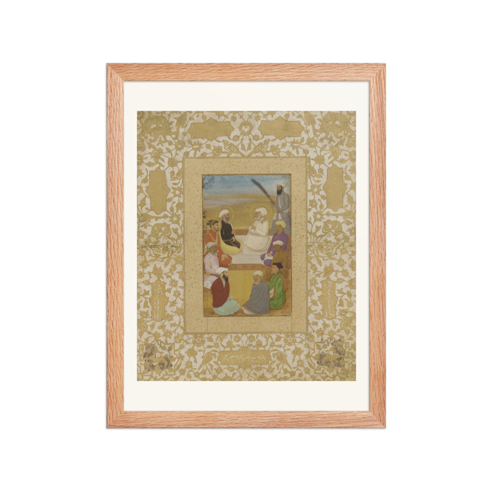Dara Shikoh With Mian Mir and Mulla Shah | Restored Mughal Wall Art — view 4