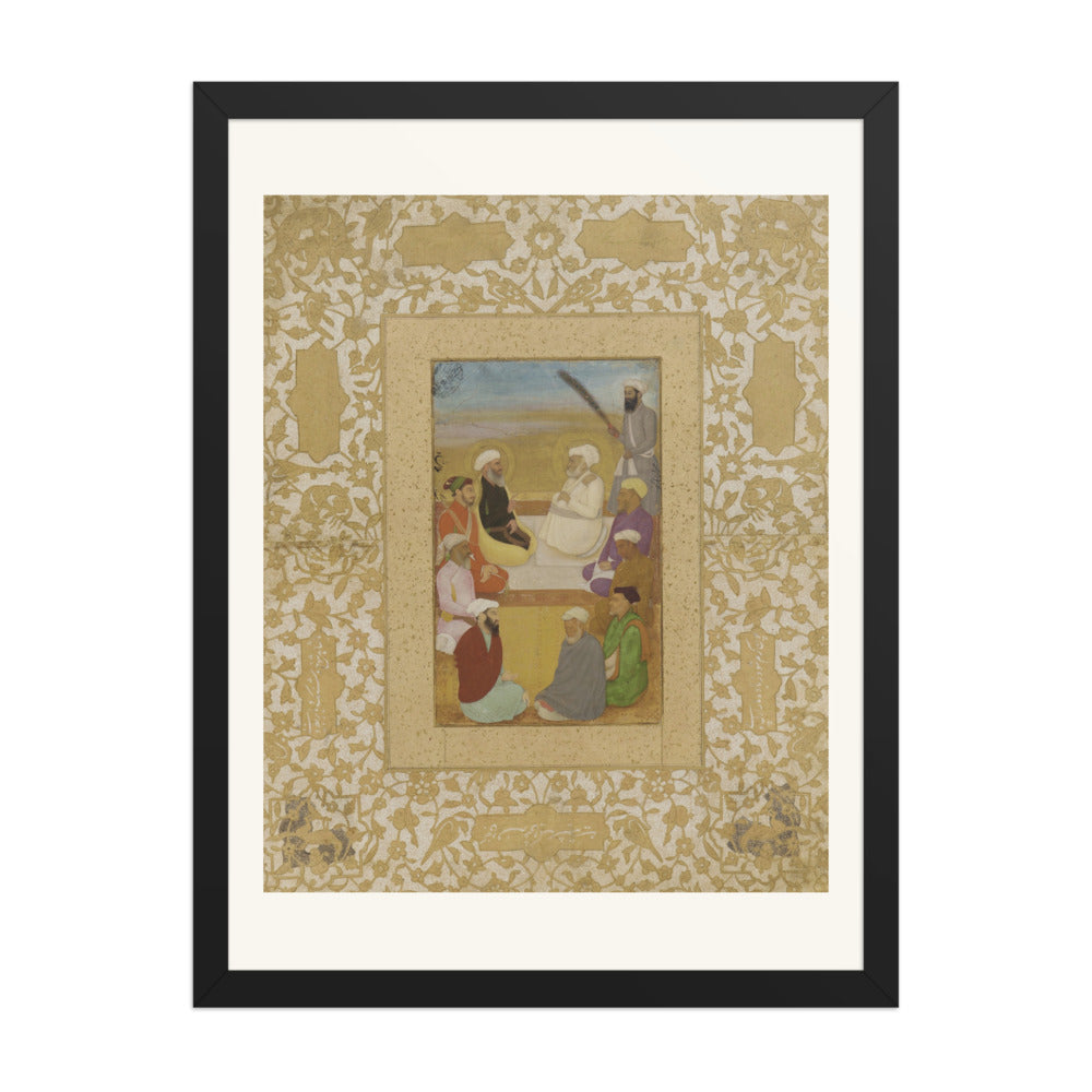 Dara Shikoh With Mian Mir and Mulla Shah | Restored Mughal Wall Art — view 1