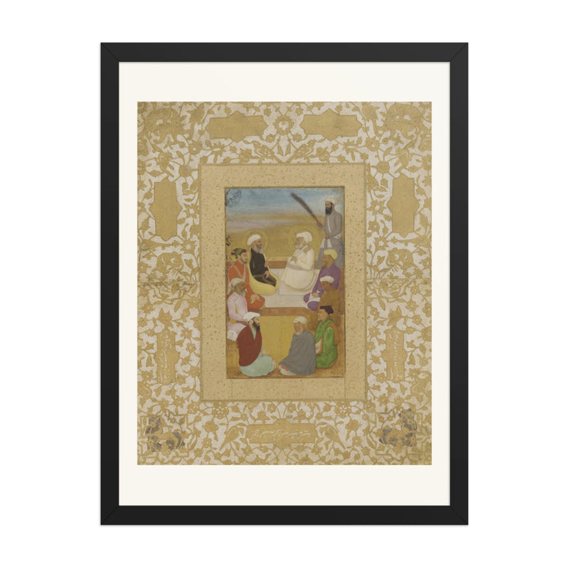Dara Shikoh With Mian Mir and Mulla Shah | Restored Mughal Wall Art