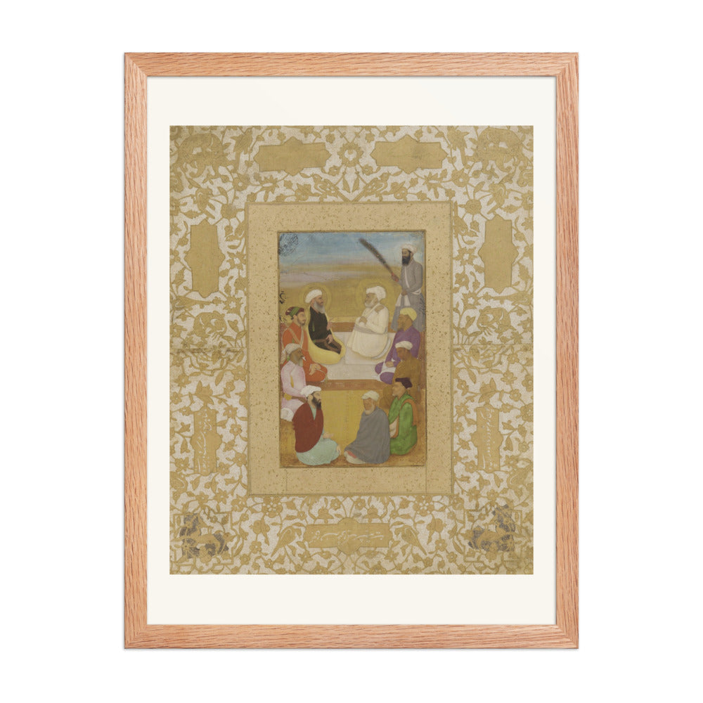 Dara Shikoh With Mian Mir and Mulla Shah | Restored Mughal Wall Art — view 3