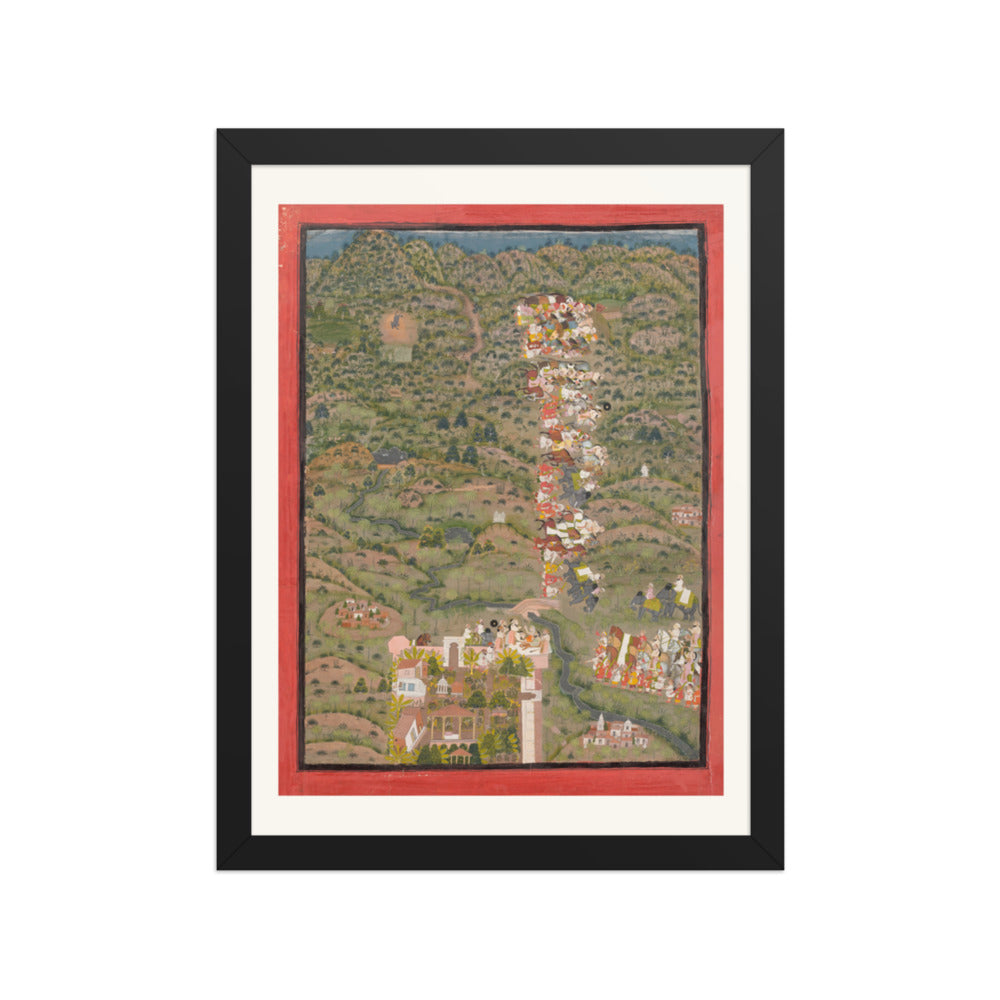 Maharana Sangram Singh II Visiting Gosain Nilkanthji | Restored Indian Miniature — view 2