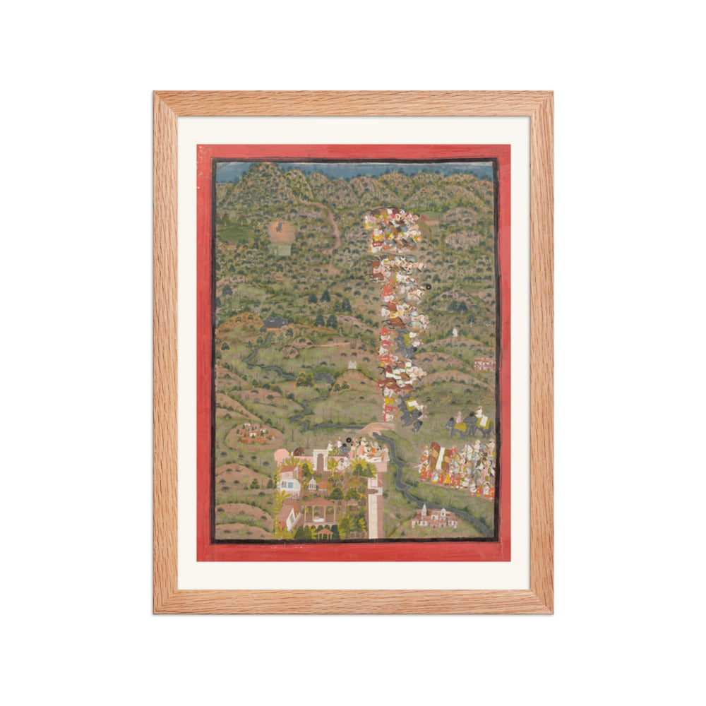 Maharana Sangram Singh II Visiting Gosain Nilkanthji | Restored Indian Miniature — view 4
